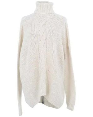 Majestic Filatures Pull Pull en laine écru - Blanc