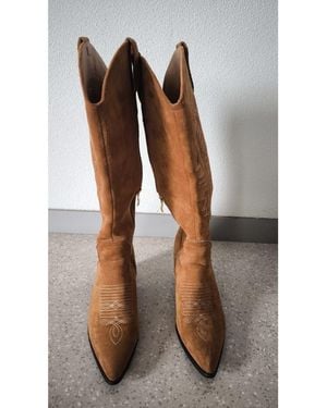 Sans marque Bottes À Talon Bottes Style Cowboy - Marron