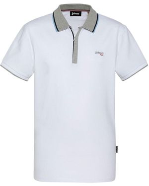 Schott Nyc T-shirt Polo PSARVIN White - Bleu