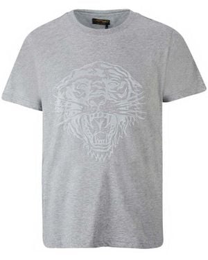 Ed Hardy T-shirt Tiger Glow T-Shirt Mid-Grey - Gris