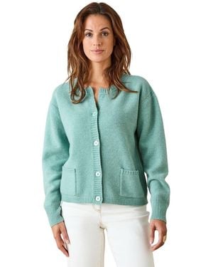 Daxon Gilet Cardigan Pure Laine - Vert