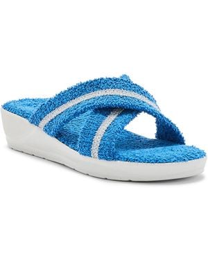 Pediconfort Sandales compensées Mules éponge - Bleu
