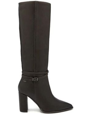 Vera Collection Bottes Bottes Bout Pointu À Talon Carré - Noir
