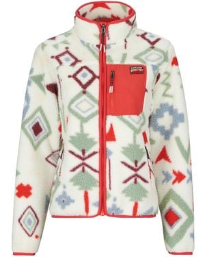 Superdry Fleece Jack Outdoor Printed Zip Fleece - Wit