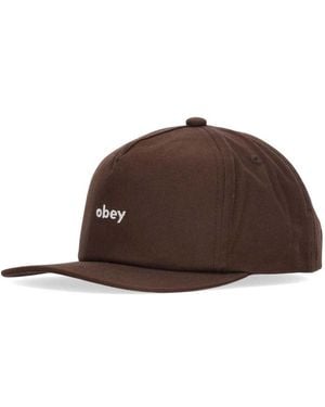 Obey Casquette Lowercase 5 Panel Snaack - Marron