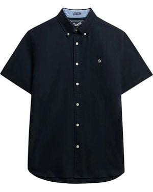 Superdry Chemise Chemise À Manches Courtes Oxford Preppy - Bleu