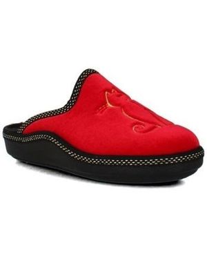 Semelflex Chaussons polly mules velours - Rouge