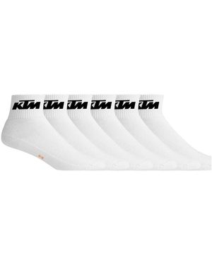 Ktm Chaussettes Lot de 6 Paires de Chaussettes Mid - Blanc