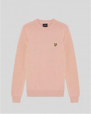 Lyle & Scott Pull KN2136V COTTON CREW-Y120 PINK GRAPEFRUIT - Rose