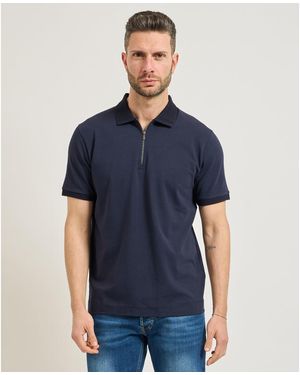 Gazzarrini Polo Polo Homme Avec Zip - Bleu