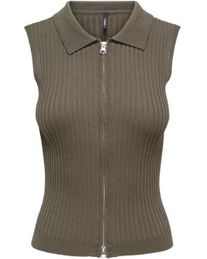 ONLY Gilet Onlmeddi Life Sl Zip Cardigan Knt 15364749 - Vert