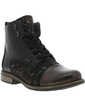 Bottines Rieker En Cuir Noir Et Gris - Taille 37 - Très Bon état - Occasion