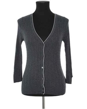 Tommy Hilfiger Gilet Cardigan en soie anthracite - Noir