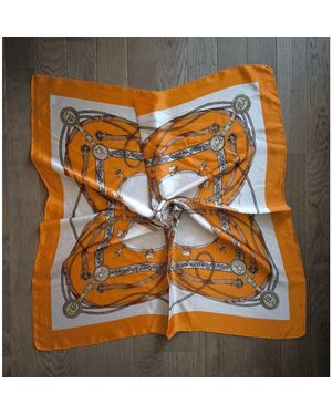 Sans marque Echarpe Joli Foulard Satiné Carré Neuf - Orange
