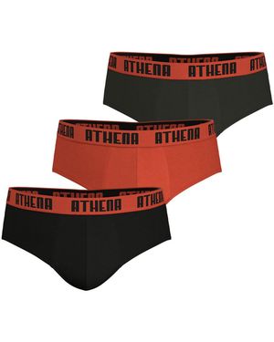 Athena Slips slip, lot de 3, BASIC COLOR - Rouge