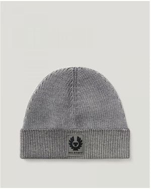 Belstaff Chapeau 106423 Garment Dye Aspect Beanie-Concrete - Gris
