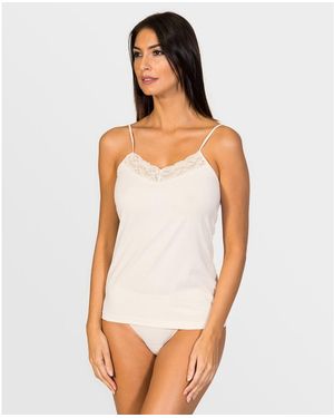 Zd - Zero Defects Maillots de corps Débardeur col V dentelle - Blanc
