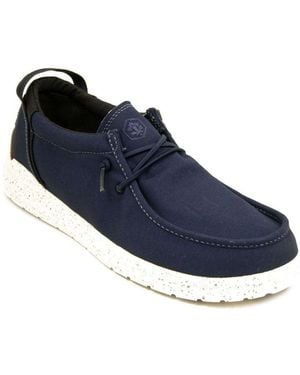 Lumberjack Baskets Homme Mocassin, Textile, Semelle Amovible - Bleu