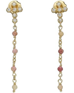 Orusbijoux Boucles oreilles Boucles D'oreilles Argent Dorée Croix Zirconium Blanc - Métallisé