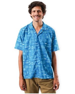 Brava Fabrics Chemise BTTF Aloha Shirt - Navy - Bleu