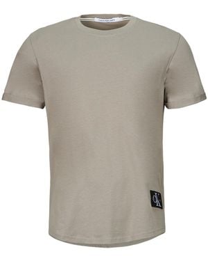 Calvin Klein T-Shirt Badge Turn Up Sleeve - Grigio