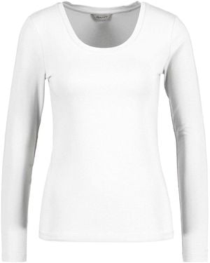 GANT T-shirt Longsleeve Paquet de 1 SCOOP NECK TOP - Blanc