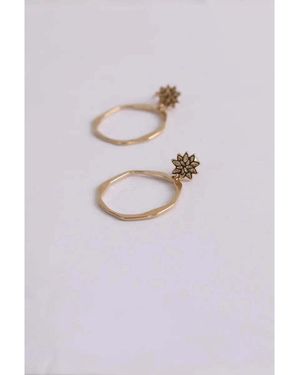 Les Georgettes Boucles Oreilles Boucles D'Oreilles Dorées - Violet