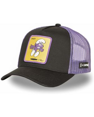Capslab Casquette Casquette trucker avec filet The Smurfs Crazy - Noir