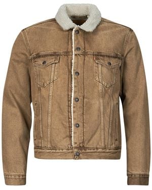 Levi's Jeansjacken Type 3 Sherpa Trucker - Braun