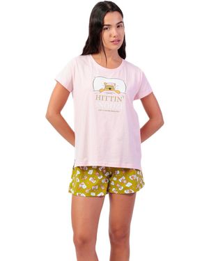 Admas Ensembles de pyjama Pyjama short t-shirt Winnie Sleep Disney - Blanc