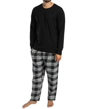 Lyle & Scott Pyjamas / Chemises de nuit Ensemble pyjama long à carreaux génétiques - Noir