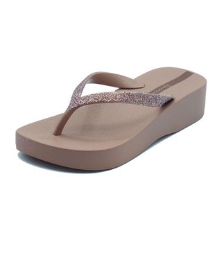 Ipanema Tongs 83386 Mesh Chic Plat Fem Brown - Marron
