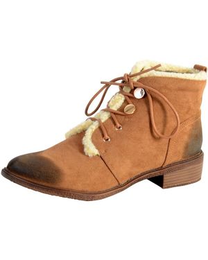 The Divine Factory Boots Bottine Lacet Tan - Marron