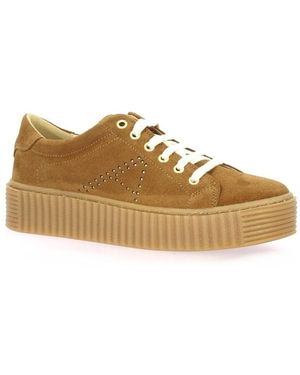 So Send Baskets Baskets cuir velours - Marron