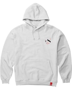 'es Sweatshirts à capuche CUTOUT HOODIE WHITE - Gris
