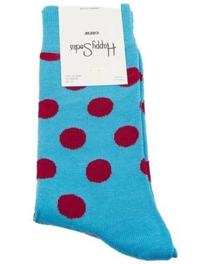 Happy Socks High Socks Big Dot - Blauw