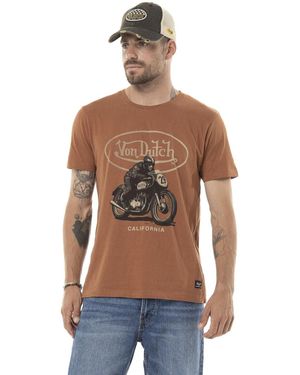 Von Dutch T-shirt T-shirt regular en jersey 160gr print devant Racer - Orange