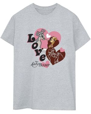 Lady And The Tramp T-Shirt Spaghetti Love - Gris