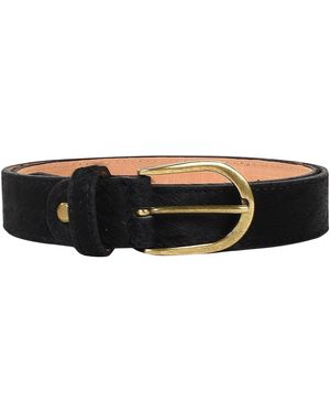 Emilie Karston Ceinture Ceinture Cuir Alberta avec Pochette Cadeaux - Noir
