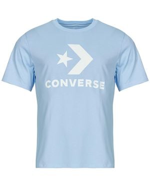 Converse T-Shirt Standard Fit Center Front Large Logo Star Chevron Tee - Blau