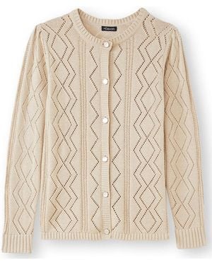Daxon Gilet by - Cardigan maille fantaisie - Neutre