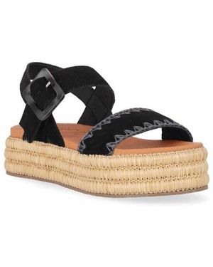 CHIKA10 Sandales Compensées Sandale En Cuir À Plateforme - Noir