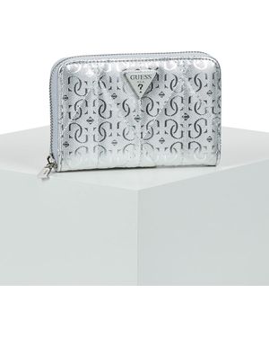 Guess Portafoglio Aldina Slg Medium Zip Around - Metallizzato