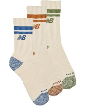 New Balance Sportstrümpfe Active Lifestyle Striped Crew Socks 3 Packs - Natur