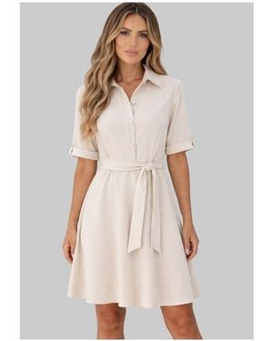 Kebello Robe Robe F, Beige - Blanc