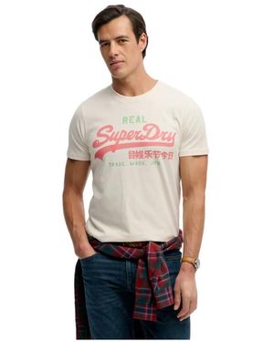 Superdry T-shirt Tendance Visuel - Blanc