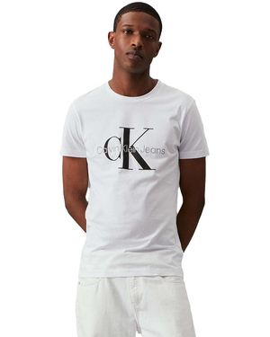 Ck Jeans T-shirt Core Monologo Slim T, Yaf - Blanc