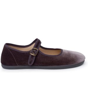 Pisamonas Ballerines Babies Femme Barefoot Velours Boucle - Marron