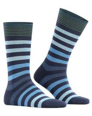 Burlington Chaussettes Mi-Chaussettes Homme Blackpool Coton Majoritaire - Bleu