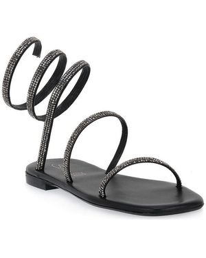 S.piero Sandales plates BLACK SOFT SQUARED - Noir